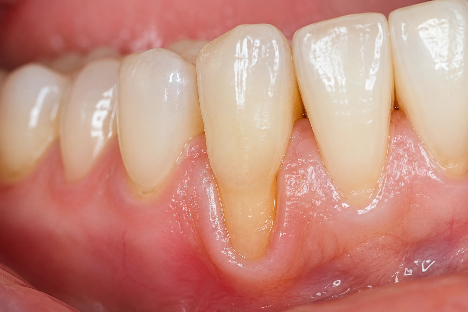 Gum recession exposing the tooth root assessed in